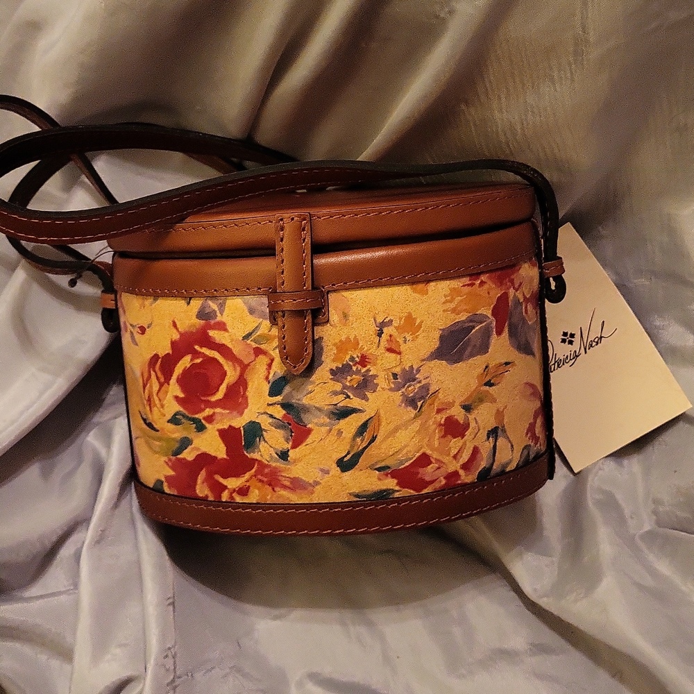 Patricia Nash Nomiki Aegean BlmTan Floral Crossbody  Bnwt SL